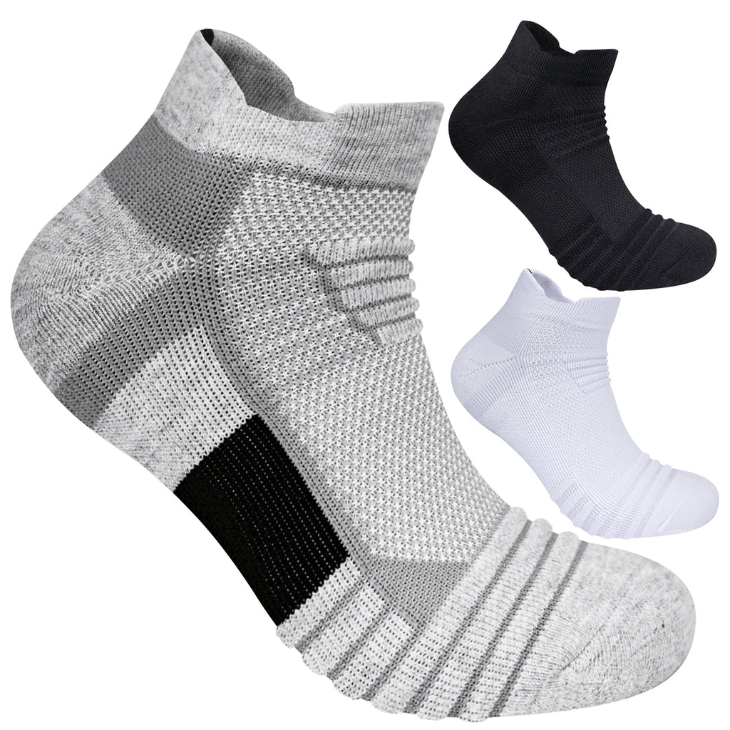 3 Pairs Mesh Sports Terry Socks Cushioned Moisture-managing And