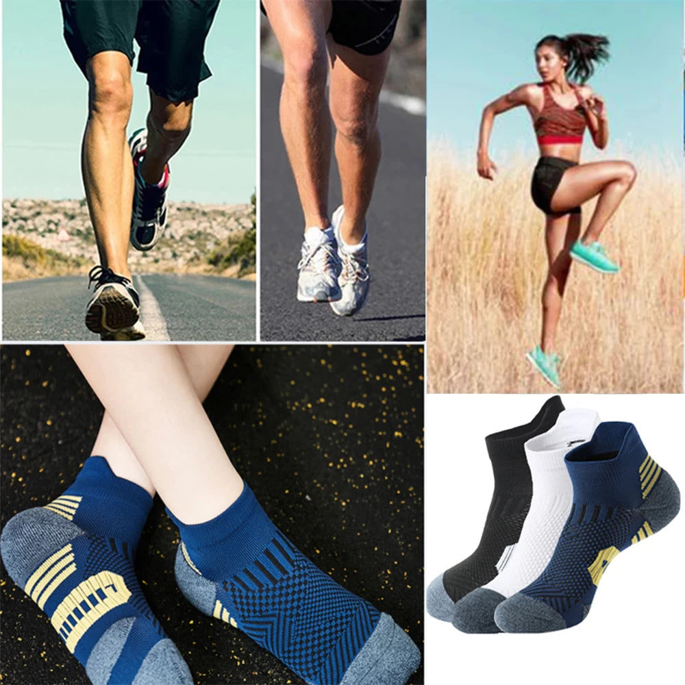 3Pair Professional Fitness Sports Socks Towel Bottom Non-Slip Running