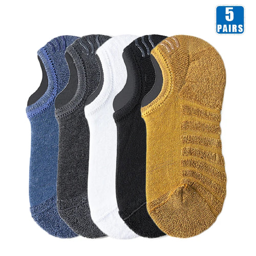 5 Pairs Men Short Socks Cotton High Quality Crew Ankle Casual Soft