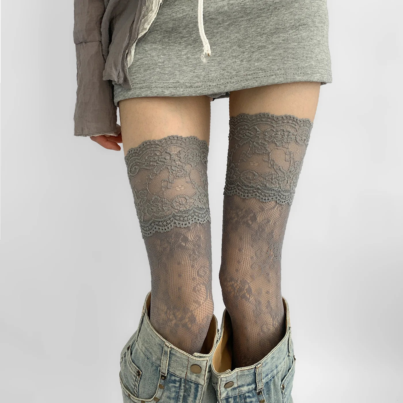 1/3pairs Women Flower Lace Fishnet Thigh High Stockings Women's Sexy