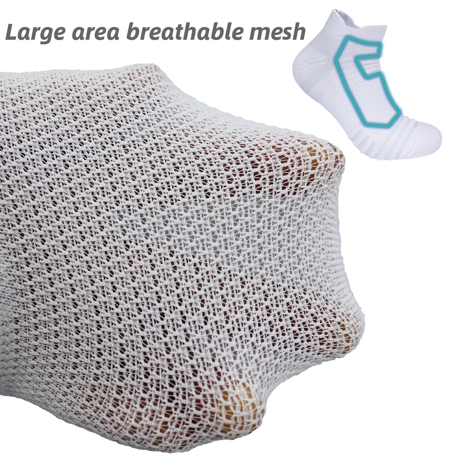 3 Pairs Mesh Sports Terry Socks Cushioned Moisture-managing And