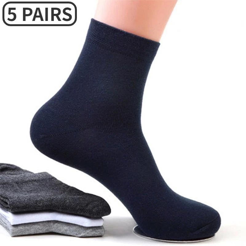5/10 Pairs High Quality Men‘s Socks Cotton Casual Business Middle