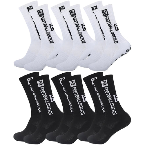 6Pairs Non Slip Grip Socks for Men Women Football Basketball Baseball
