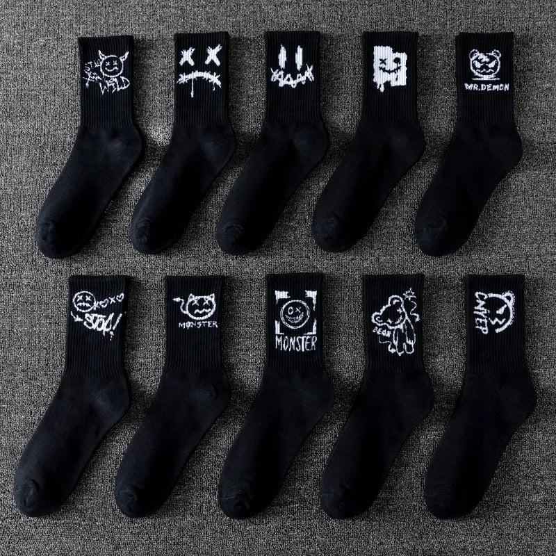 10 pairs of men's sports socks, casual, breathable, and versatile.