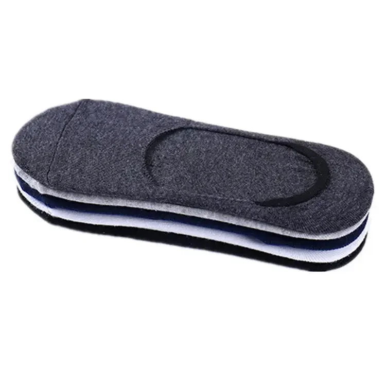 5Pairs Men Boat Cotton Socks Summer Autumn Non-slip Silicone Invisible