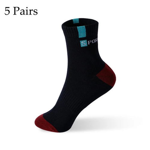5 Pairs Cotton Sock for Men Sport Breathable Soft Letter Fashion