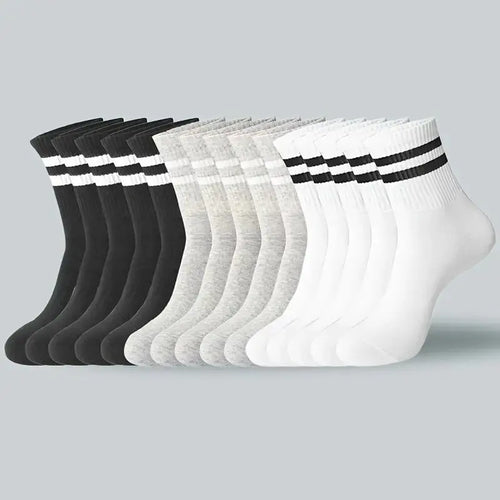 6 Pairs Popular Parallel Bars Socks Men's Business Sports