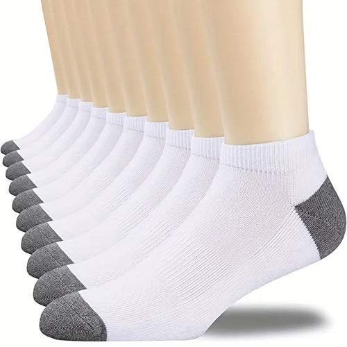 10/20/30pairs Men's Color Block Boat Socks, Fashion Breathable Comfy