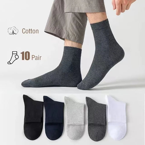 5/10 Pairs High Quality Men‘s Socks Cotton Casual Business Middle