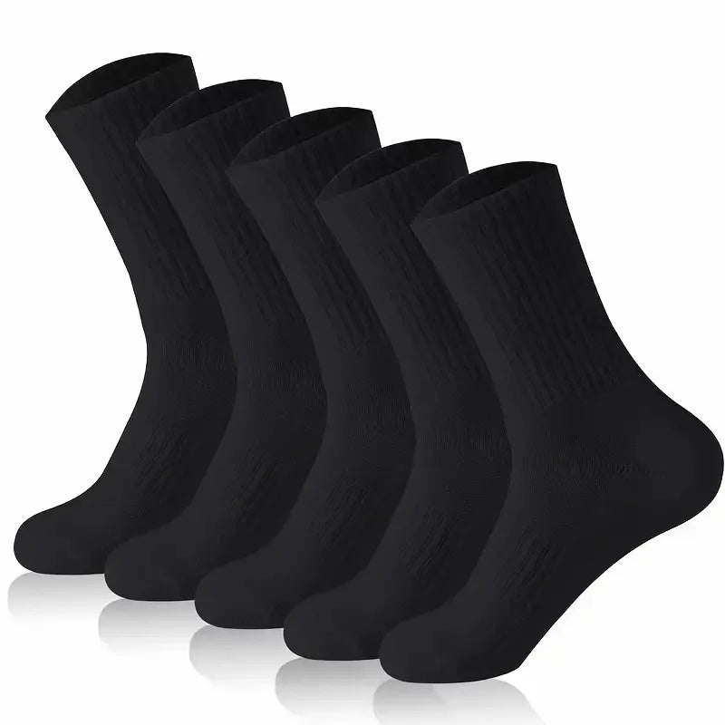 5/10/20 Pairs Neutral Solid Color Round Neck Socks Spring Autumn Sweat
