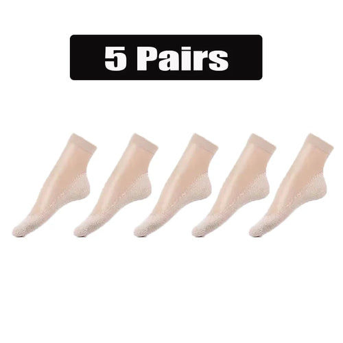 5/10 Pairs Women Socks Soft Socks Non-slip Summer Ultrathin Breathable