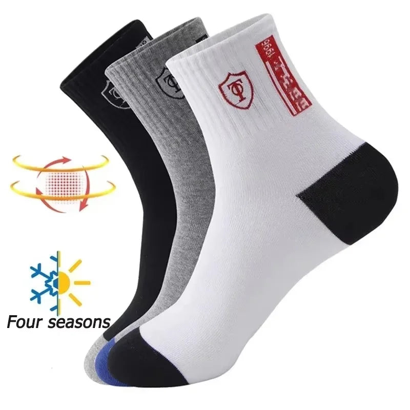 10pairs Breathable Cotton Sports Stockings Men Bamboo Fiber Autumn and