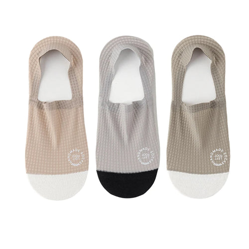 3Pairs Men's Invisible Socks Thin Breathable Comfortable High Quality