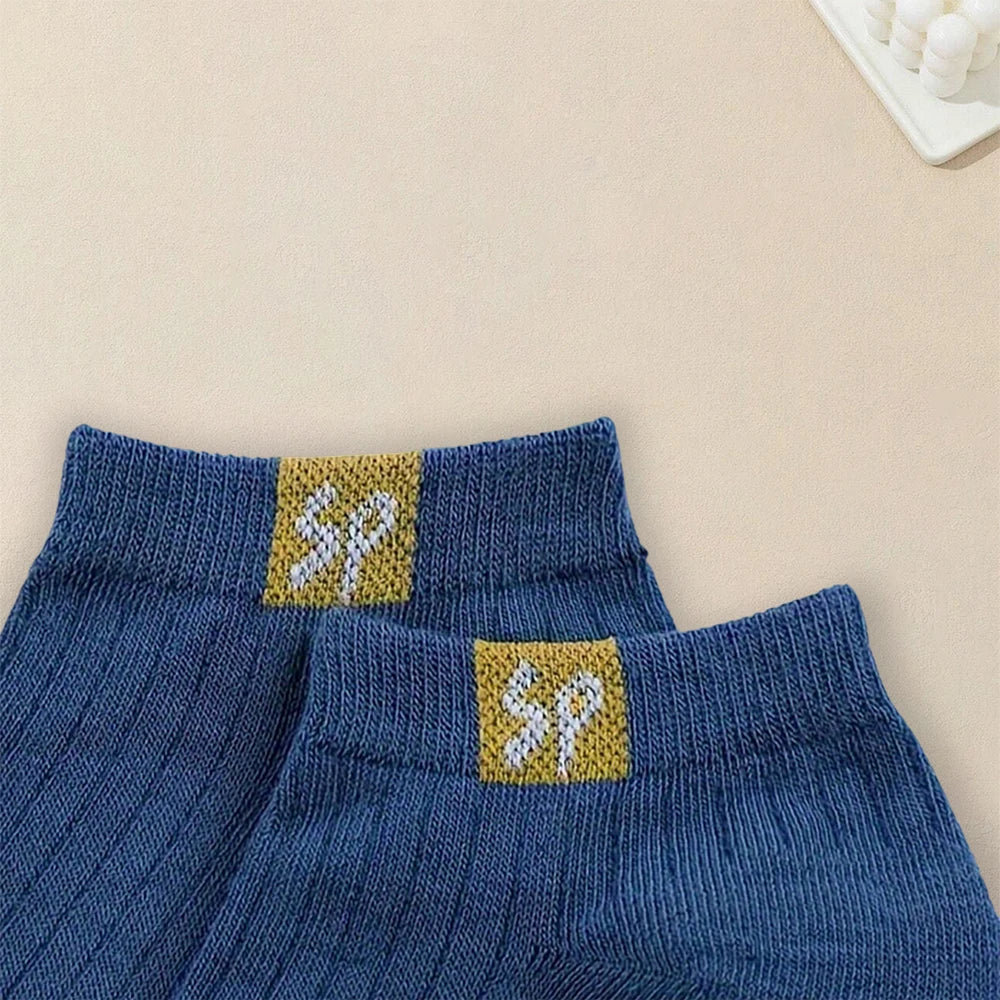 5 Pairs Women Short Socks Trendy and Versatile Letter Boat Socks