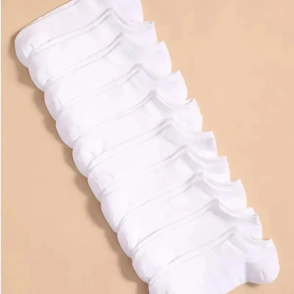 10/20 Pairs Unisex Casual Plain Color Boat Socks Thin Breathable Comfy
