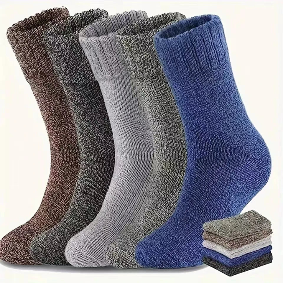 5 Pairs Autumn Winter Men Thicken Wool Socks Women Towel Keep Warm