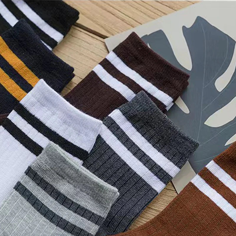 5/10 Pair  New Striped Casual Breathable Socks High Quality Harajuku