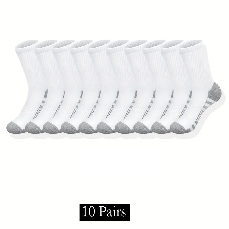 10/20/30 Pairs Men's Classic Crew Socks Unisex Sports Socks for Men