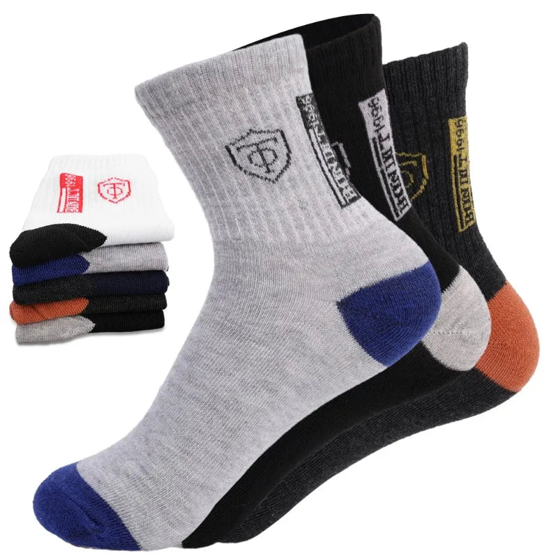 10 pairs Breathable Men's Basketball Crew Socks for Spring and Fall