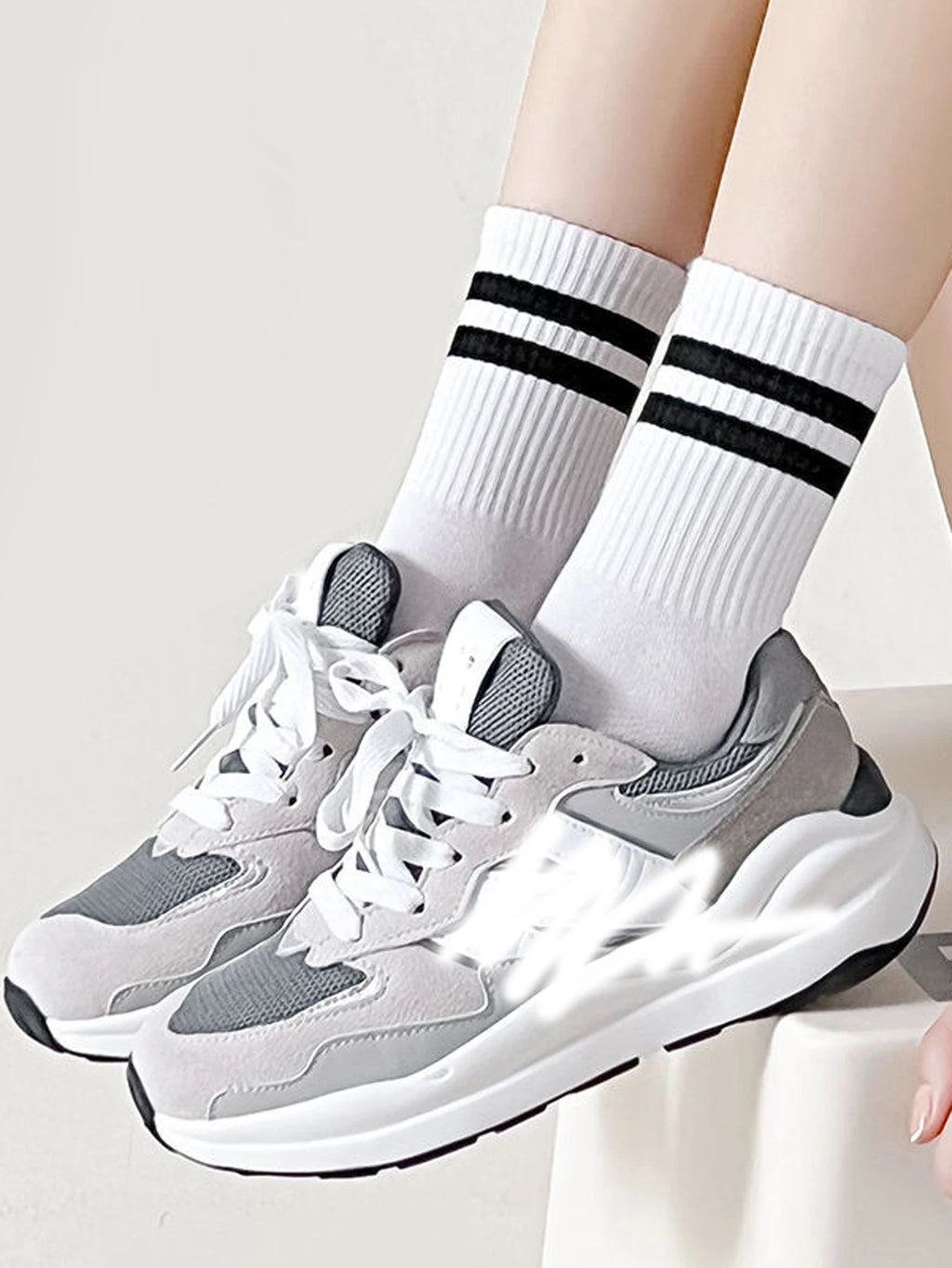 6 Pairs Popular Parallel Bars Socks Men's Business Sports