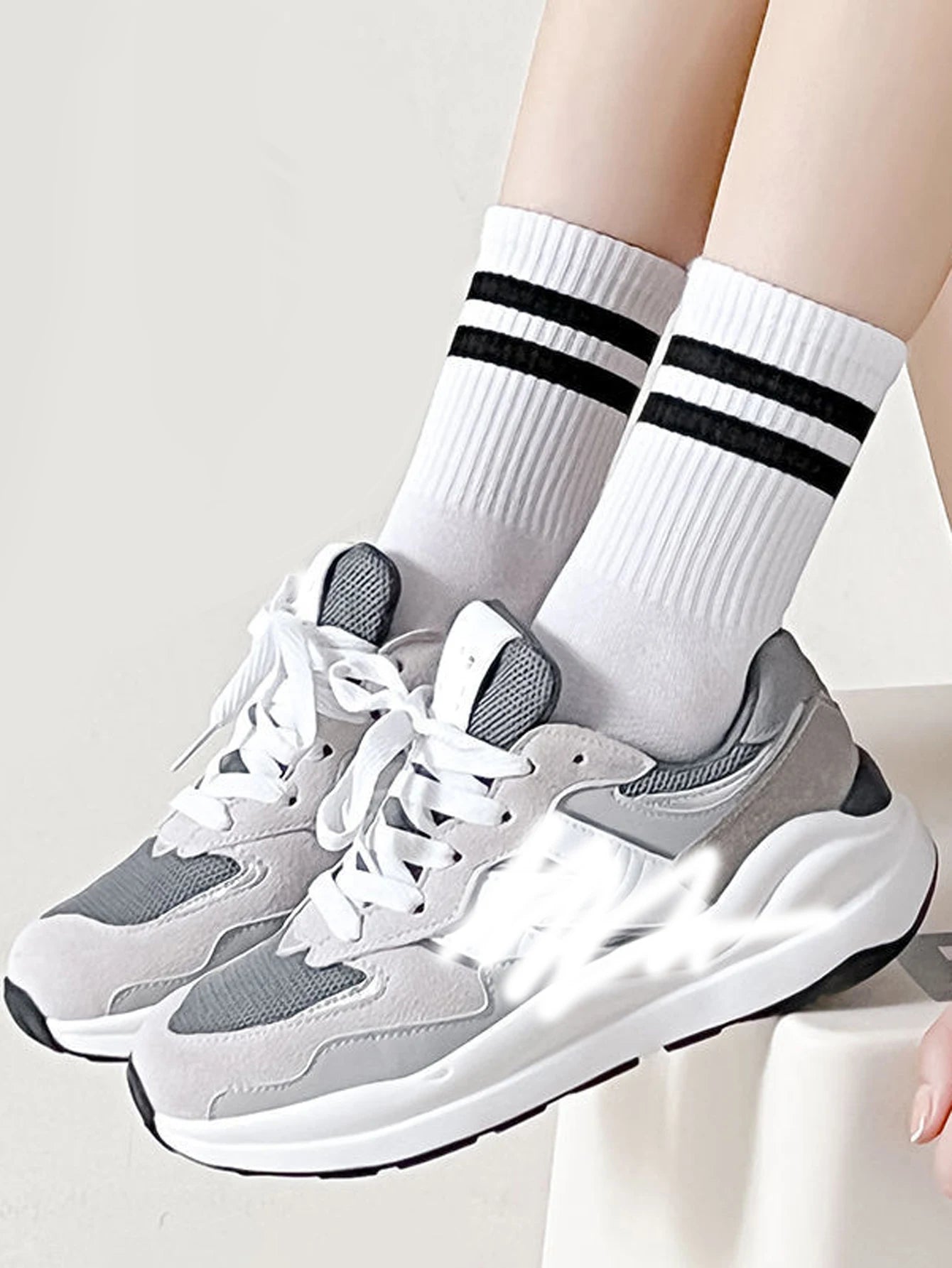 6 Pairs Popular Parallel Bars Socks Men's Business Sports