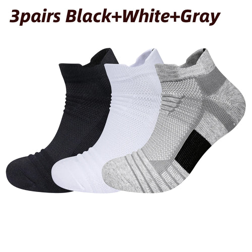 3 Pairs Mesh Sports Terry Socks Cushioned Moisture-managing And
