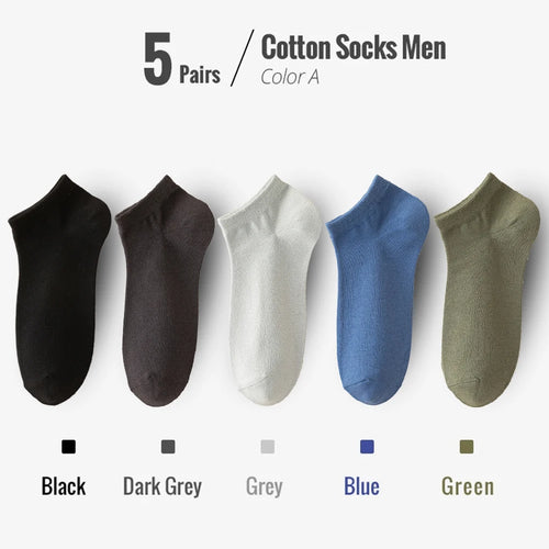 95% Combed Cotton Socks Men Business Dress Short Socks Soft Breathable