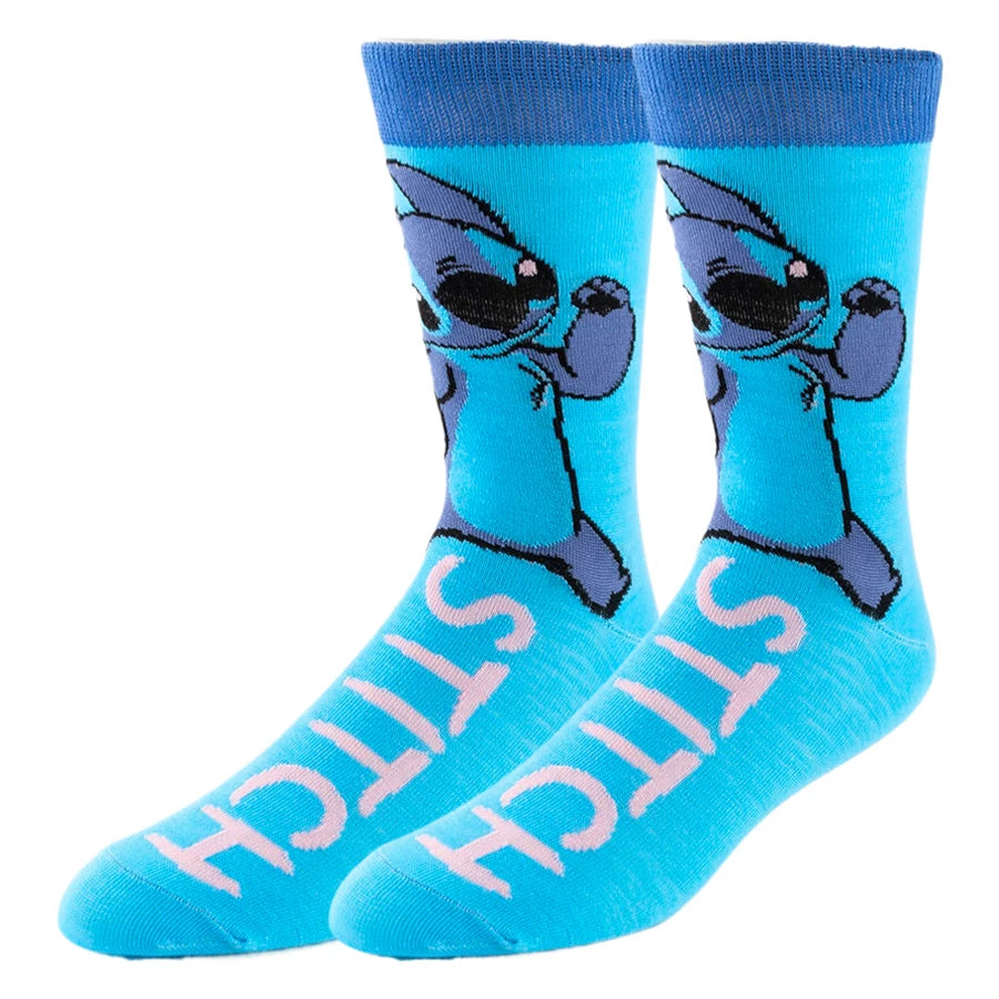 5/6pairs Miniso Disney lilo stitch Hip Hop Street Style Anime Socks