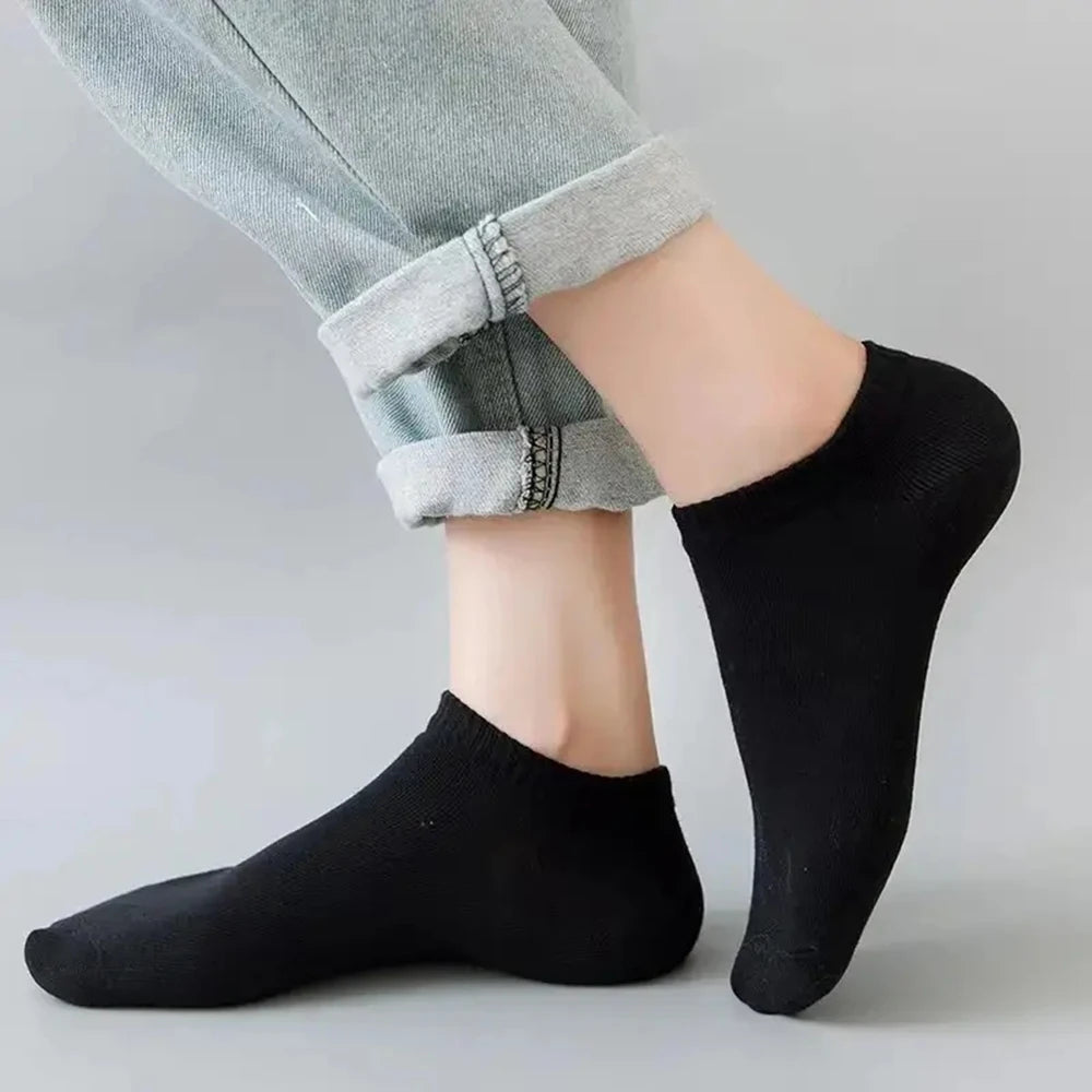 10/20 Pairs Unisex Casual Plain Color Boat Socks Thin Breathable Comfy