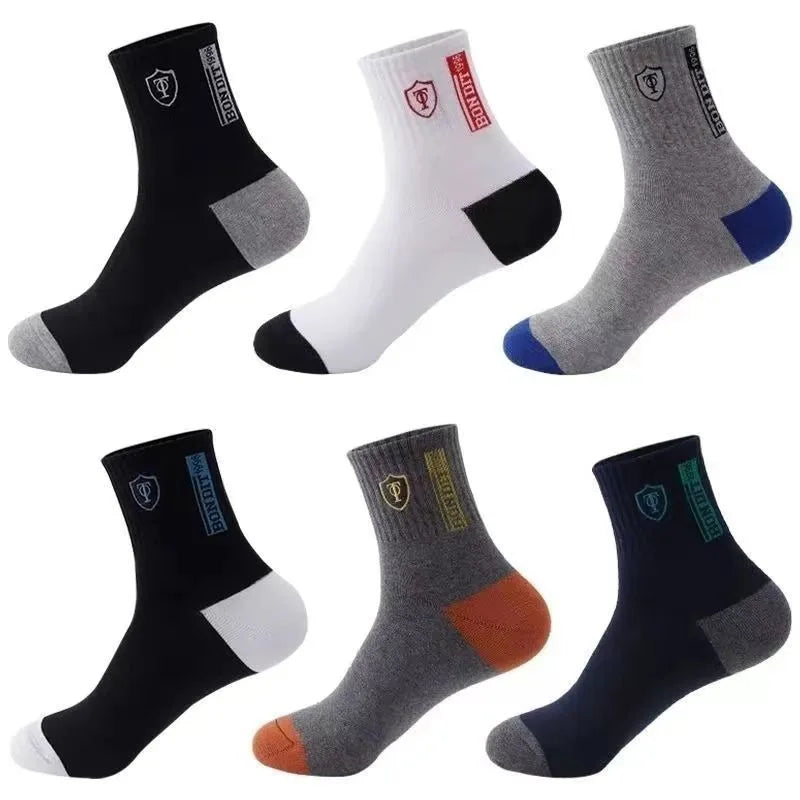 10 pairs Breathable Men's Basketball Crew Socks for Spring and Fall