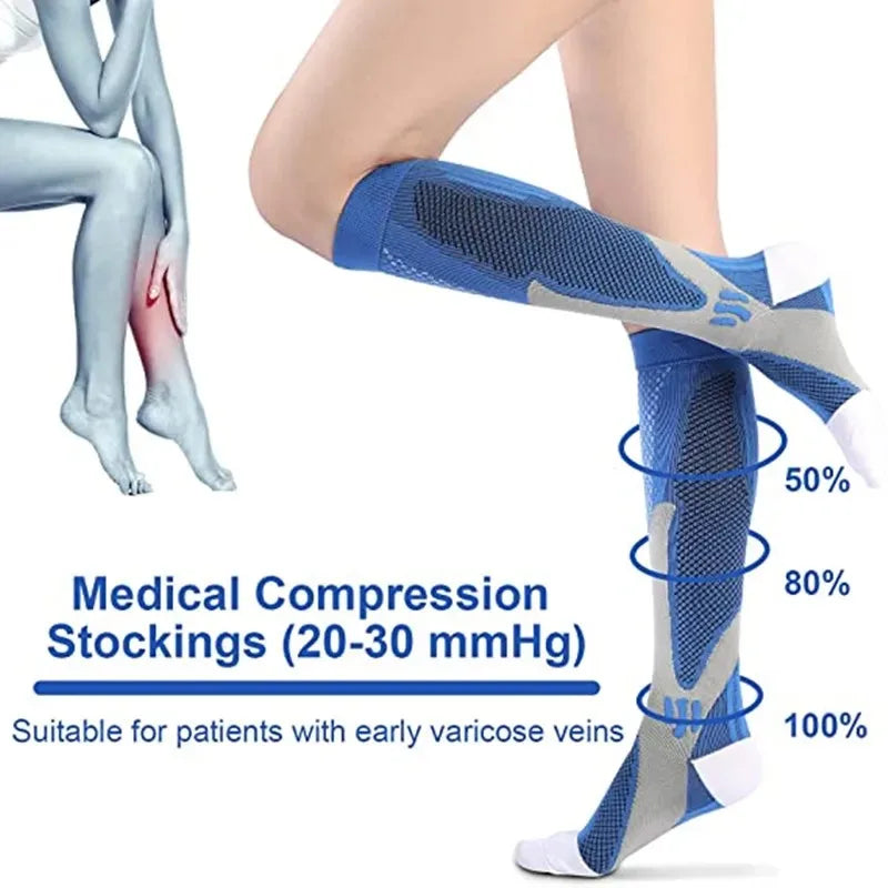 Running Men Women Compression Socks For Football Anti Fatigue Pain