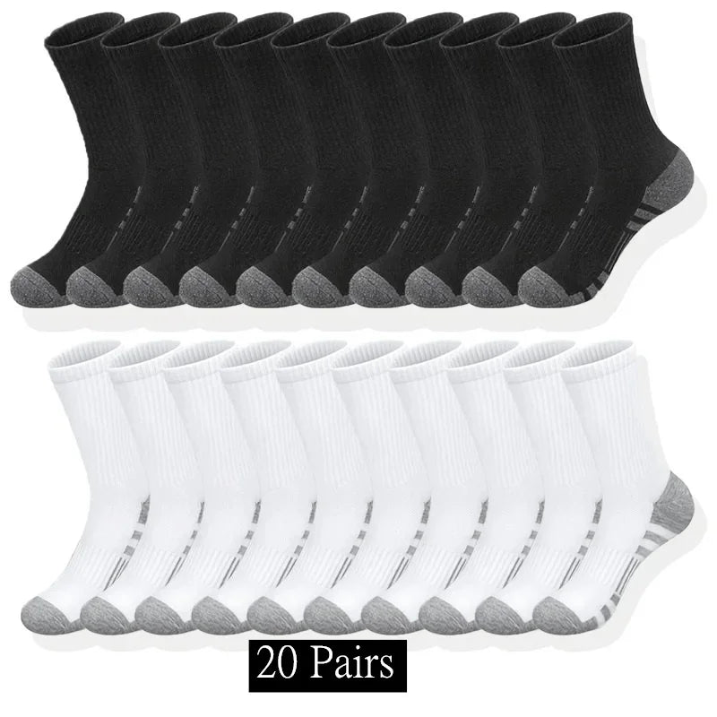 10/20/30 Pairs Men's Classic Crew Socks Unisex Sports Socks for Men