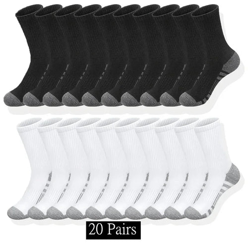 10/20/30 Pairs Men's Classic Crew Socks Unisex Sports Socks for Men