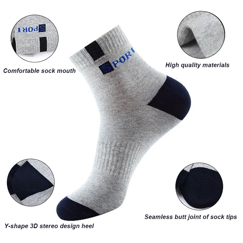5 Pairs Men Bamboo Fiber Autumn Winter Men Socks Breathable Cotton