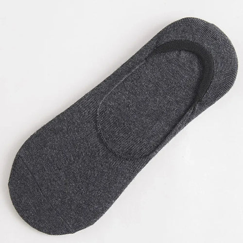 5Pairs Men Boat Cotton Socks Summer Autumn Non-slip Silicone Invisible