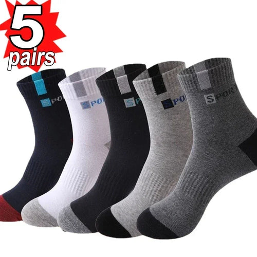 10pairs Breathable Cotton Sports Stockings Men Bamboo Fiber Autumn and