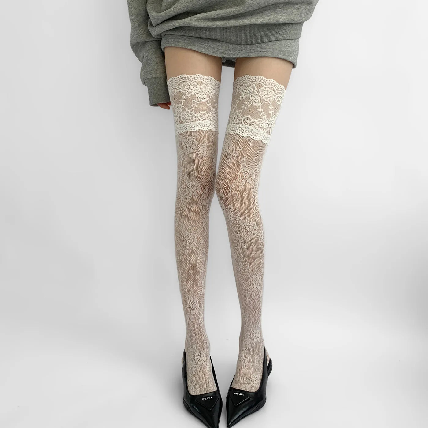 1/3pairs Women Flower Lace Fishnet Thigh High Stockings Women's Sexy