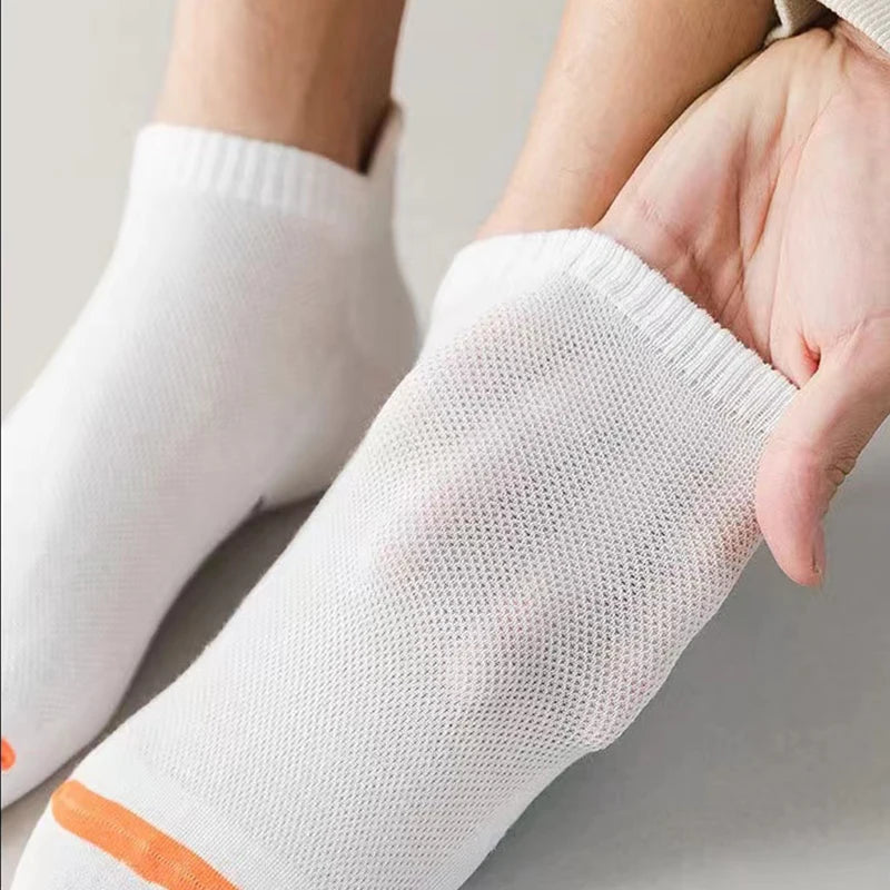 5 Pairs Men Bright Colored Ankle Socks Breathability Fashionable