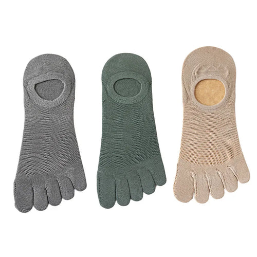 3 Pairs/lot Men's Socks Breathable Sweat Novelty Toe Socks Fashion