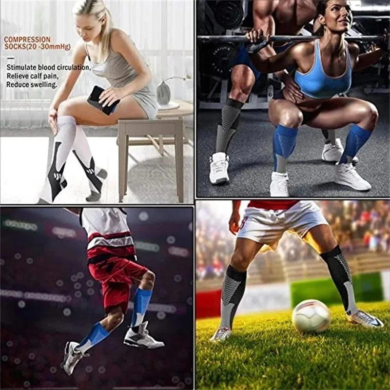 Running Men Women Compression Socks For Football Anti Fatigue Pain