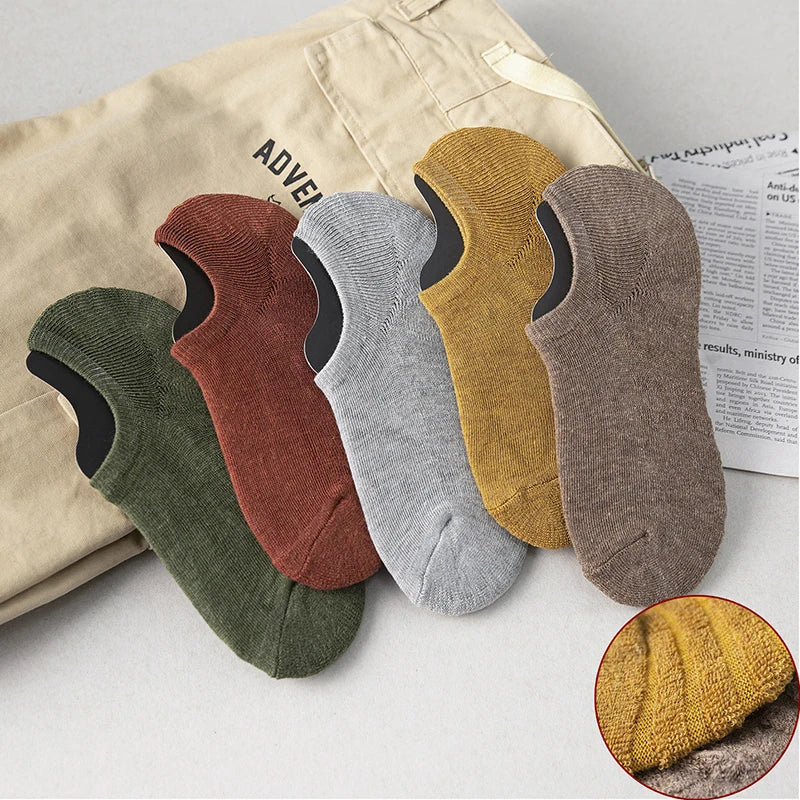 5 Pairs Men Short Socks Cotton High Quality Crew Ankle Casual Soft