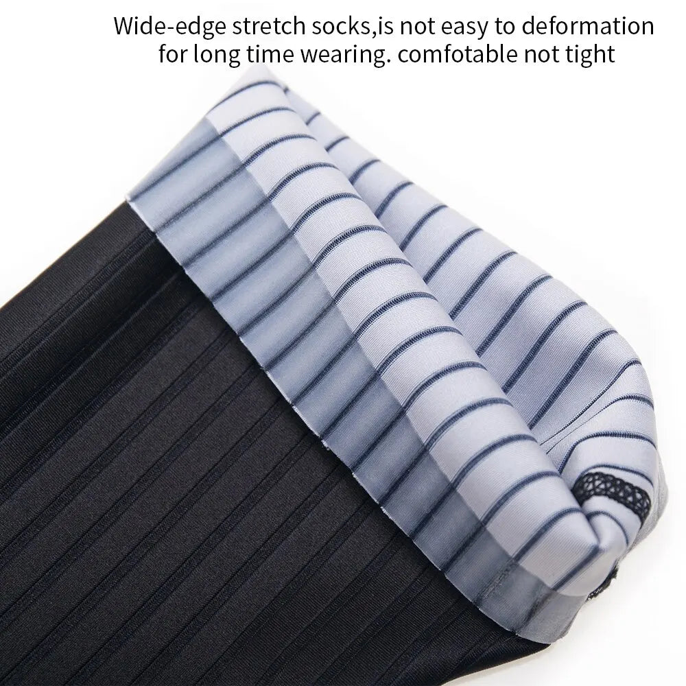 Cycling Knee High Socks Men Anti Slip Silicone Aero Whiteline Bicycle