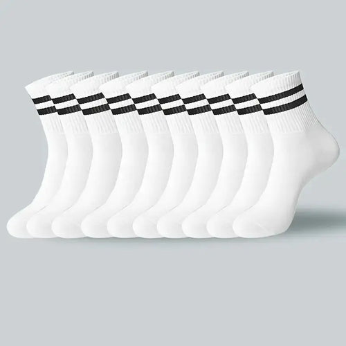 6 Pairs Popular Parallel Bars Socks Men's Business Sports