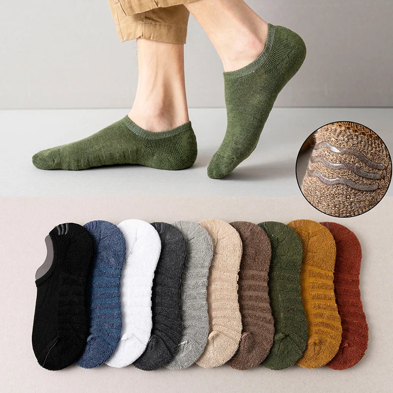 5 Pairs Men Short Socks Cotton High Quality Crew Ankle Casual Soft