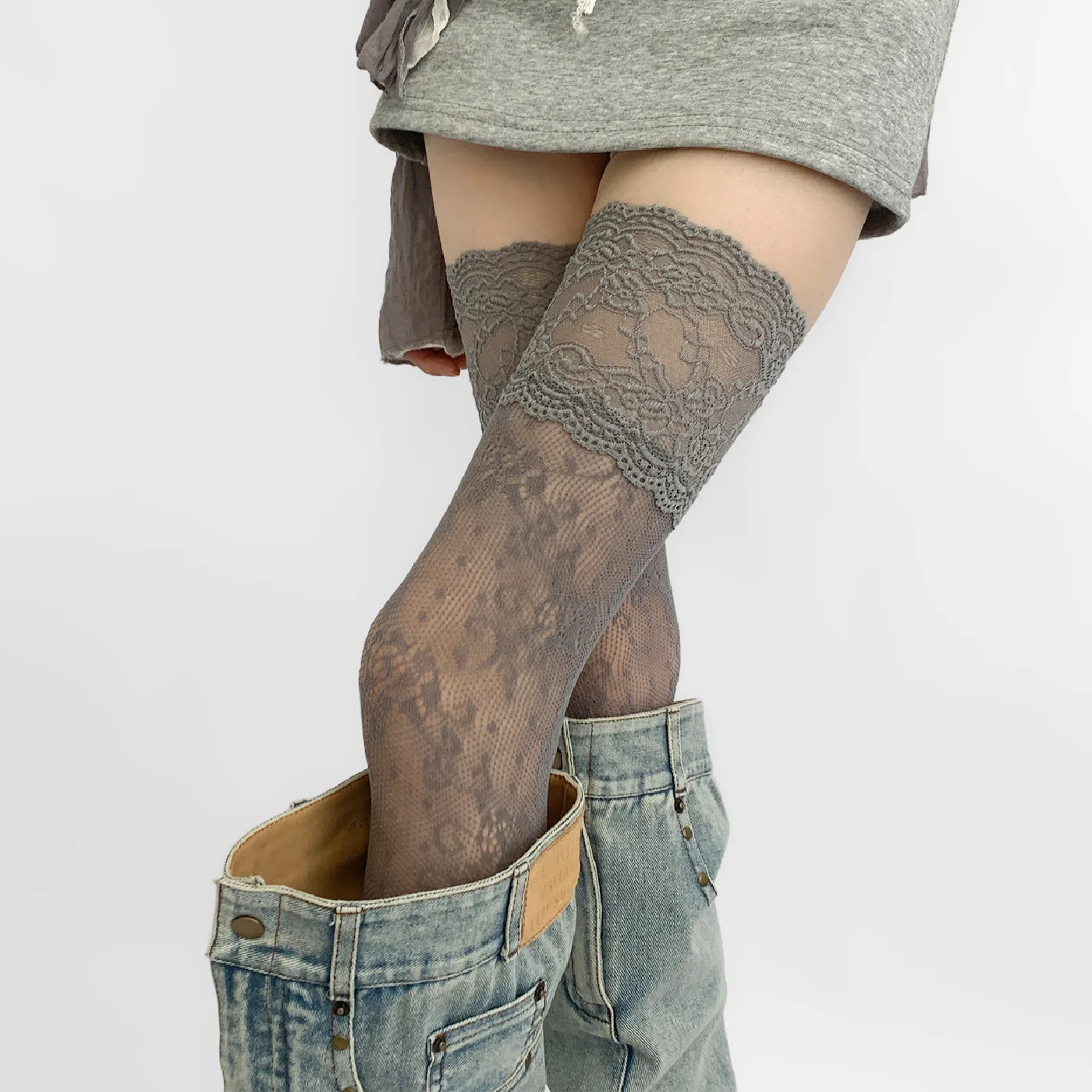 1/3pairs Women Flower Lace Fishnet Thigh High Stockings Women's Sexy
