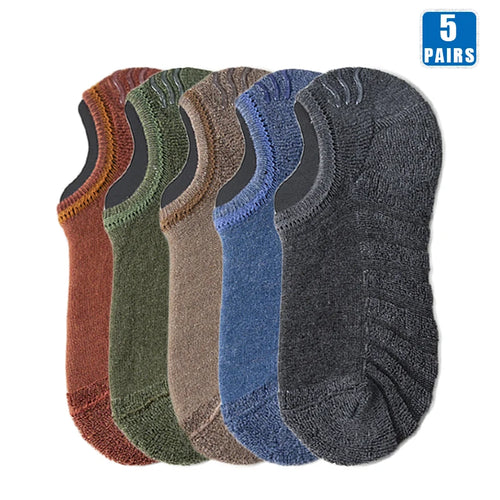 5 Pairs Men Short Socks Cotton High Quality Crew Ankle Casual Soft