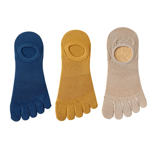 3 Pairs/lot Men's Socks Breathable Sweat Novelty Toe Socks Fashion