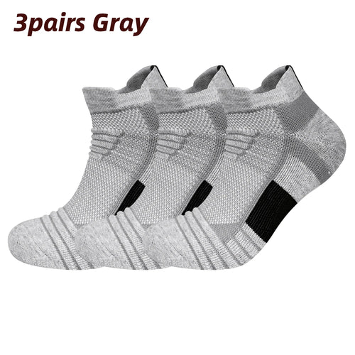 3 Pairs Mesh Sports Terry Socks Cushioned Moisture-managing And