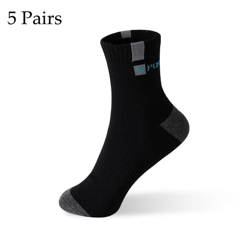 5 Pairs Men Bamboo Fiber Autumn Winter Men Socks Breathable Cotton