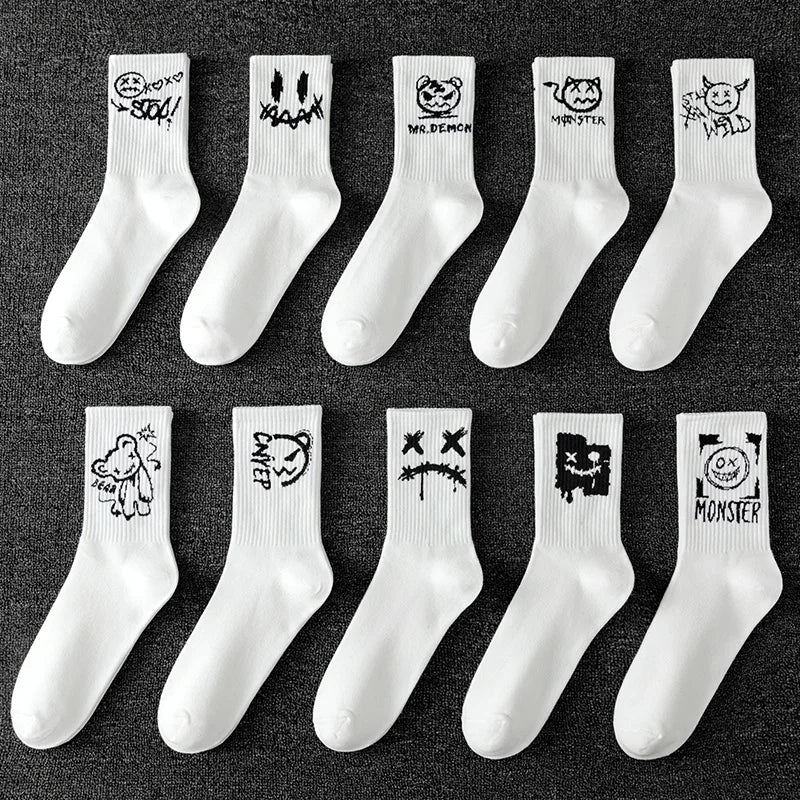10 pairs of men's sports socks, casual, breathable, and versatile.